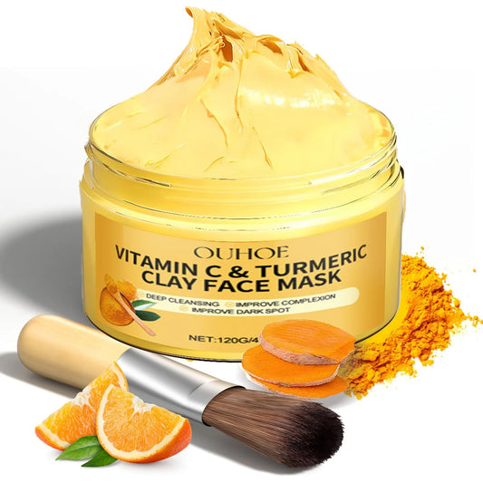 Masque à l'argile au curcuma et à la vitamine C