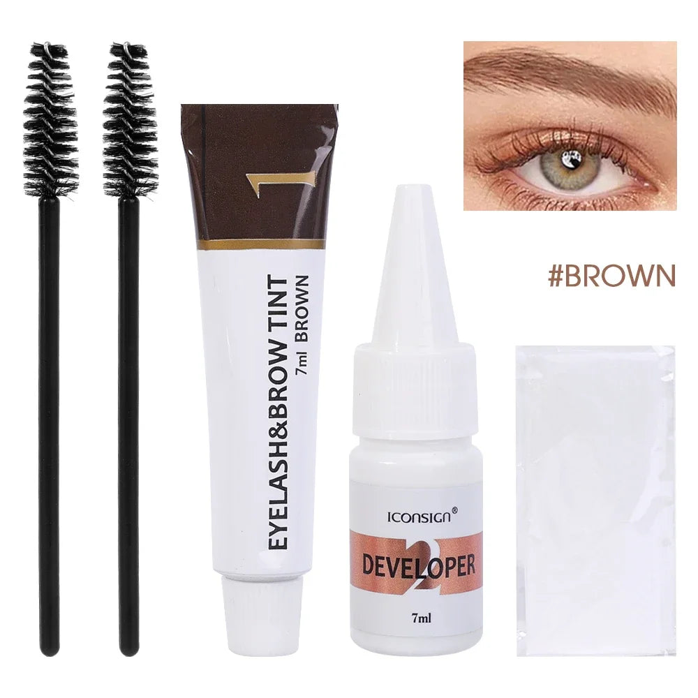 Kit de teinture Semi-permanente 2 en 1 pour cils et sourcils