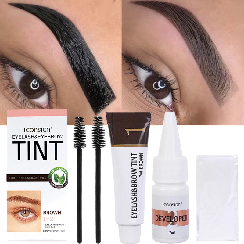 Kit de teinture Semi-permanente 2 en 1 pour cils et sourcils