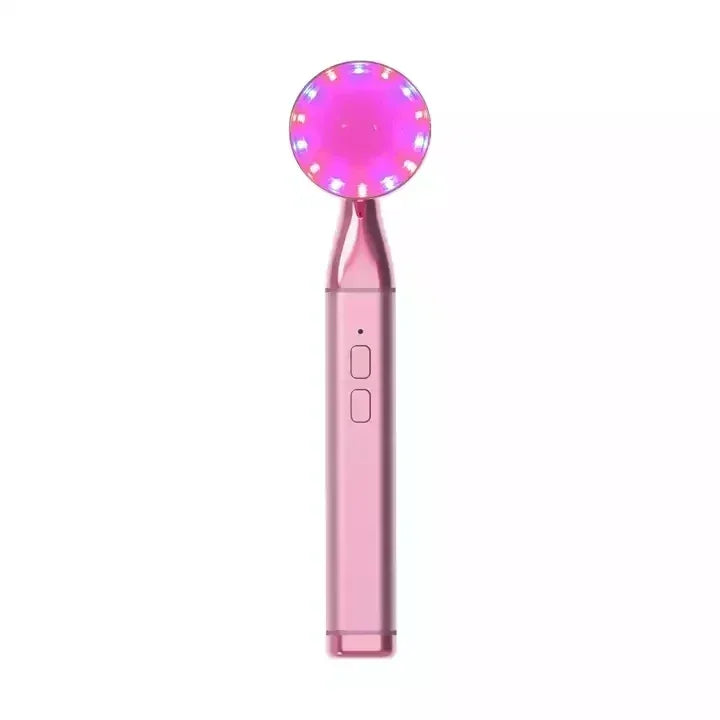 Rouleau électrique vibrant en Quartz Rose pour le visage