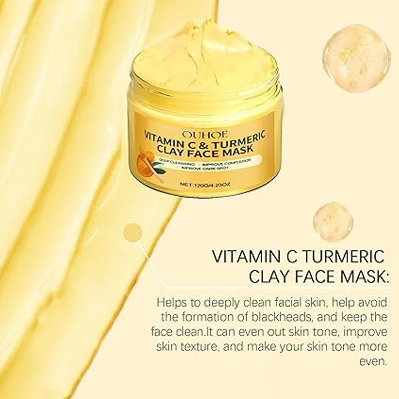 Masque à l'argile au curcuma et à la vitamine C